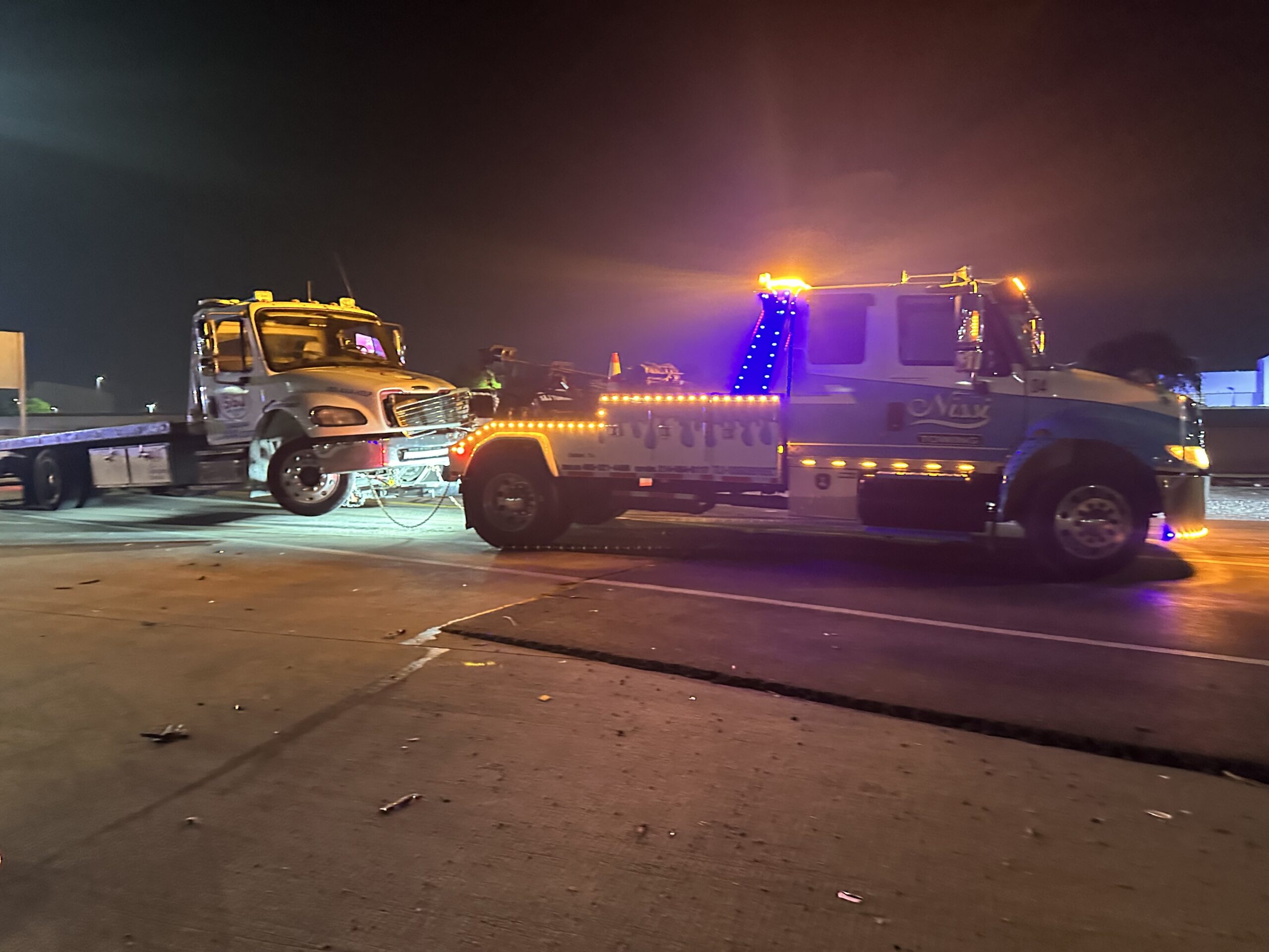 2018 freightliner m2 being towed